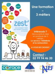 Affiche ZEST HOTELLERIE FORMATION Formation ZEST